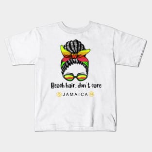 Beach Hair Don't Care Jamaica Kids T-Shirt